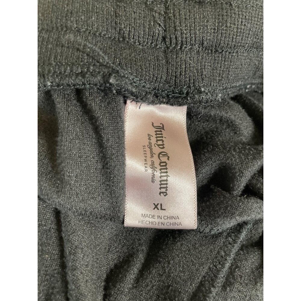 Juicy Couture Women's OG Big Bling Black Velour Track Pants Size XL - Picture 6 of 7